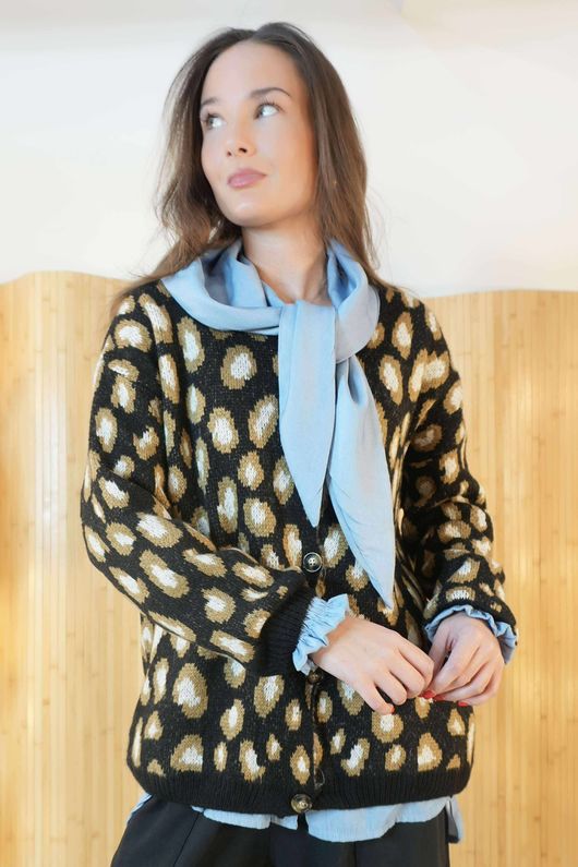 Blair Leopard Cardigan Black /10=